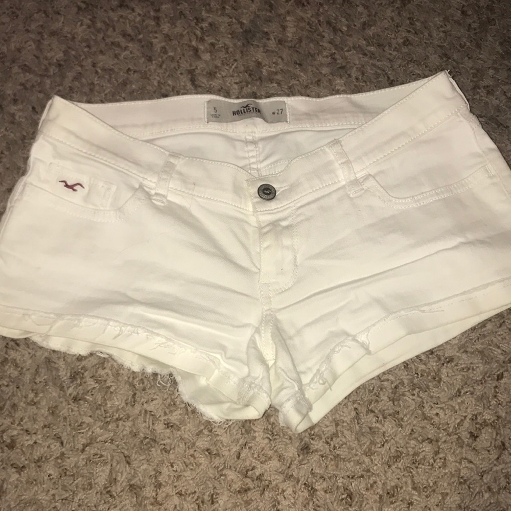 Low rise white denim shorts from hollister